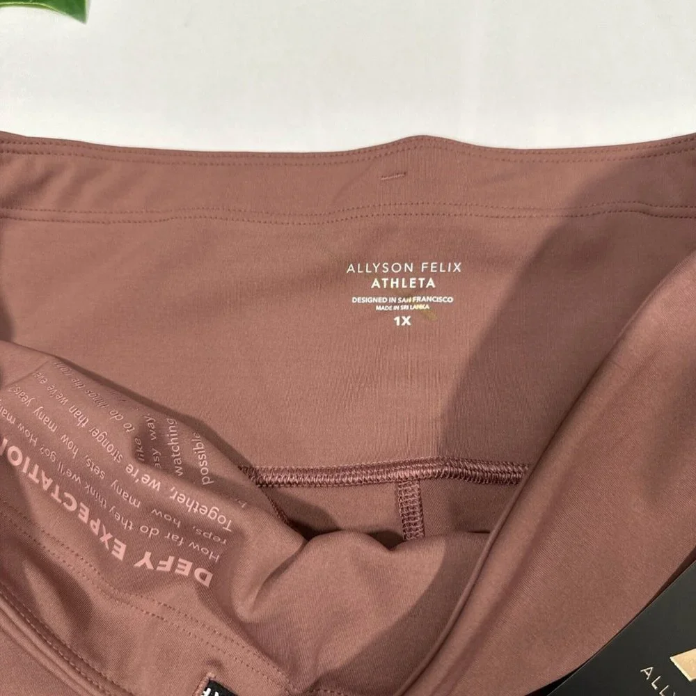 NWT $69‎ Athleta x Allyson Felix [ 1X ] Legend Shortie Shorts Hearth Rose